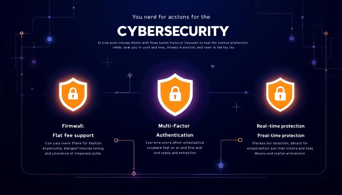 Illustration of cybersecurity measures in action, emphasizing flat fee support.