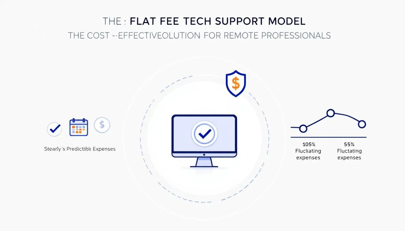 A visual representation of predictable costs for budgeting in tech support, illustrating how flat fee tech support is the best model for remote professionals.