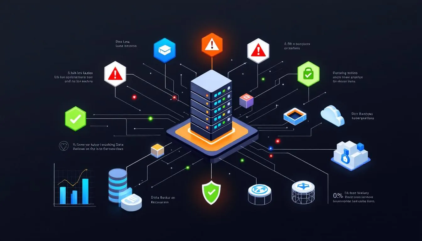 A visual representation of data backup and recovery issues, highlighting the importance of secure data management.