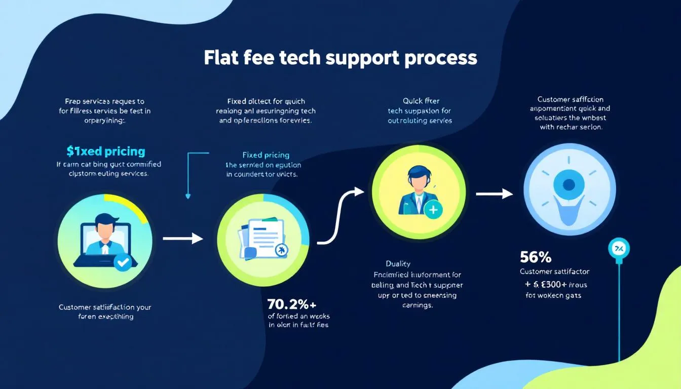 An illustration of a simplified billing process for flat fee tech support services.