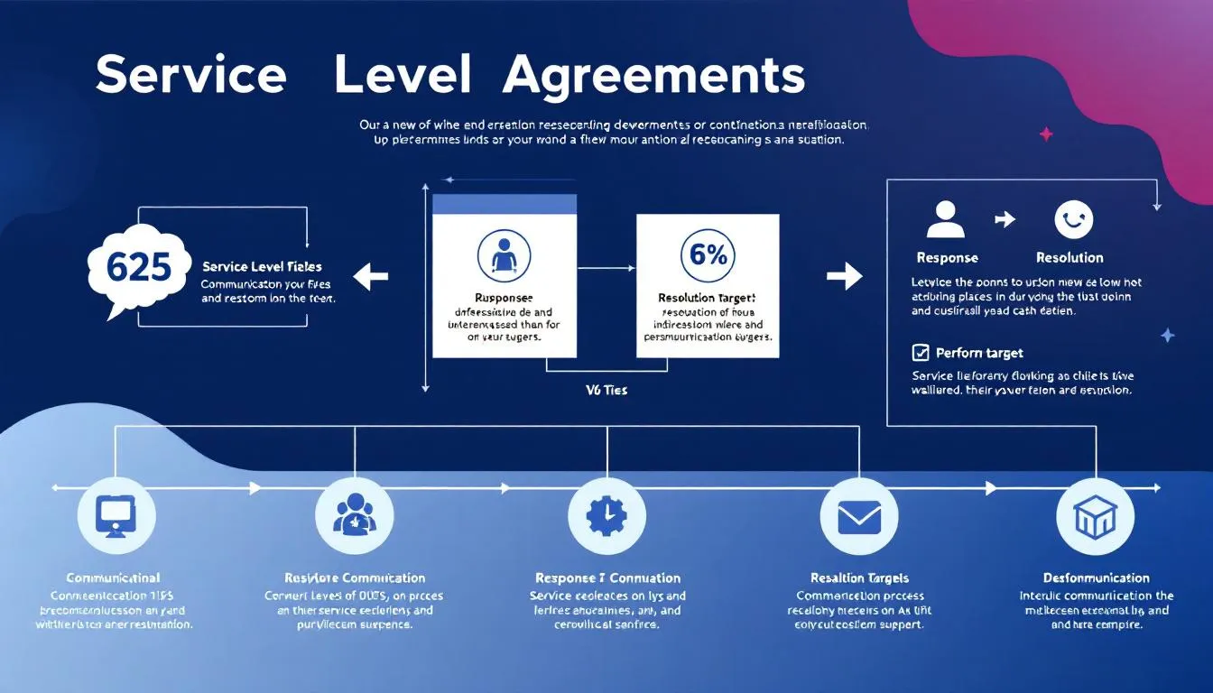 A graphic illustrating service level agreements in IT support.