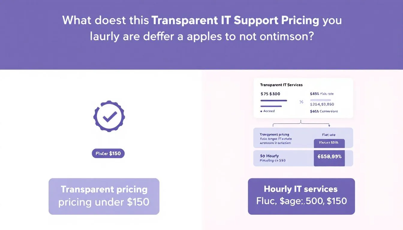 Transparent IT support pricing under $150, showing various pricing models.