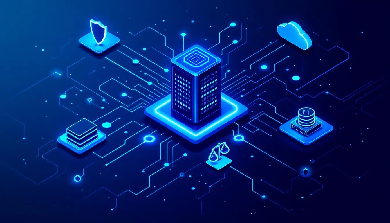 Key features of effective network server management illustrated through a visual representation.