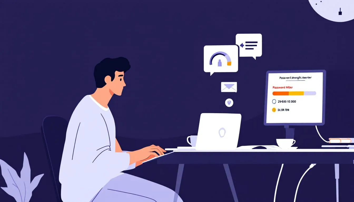 A person securing their network with a strong password.