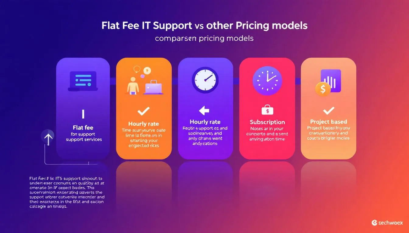 A comparison chart of flat fee IT support versus other pricing models.