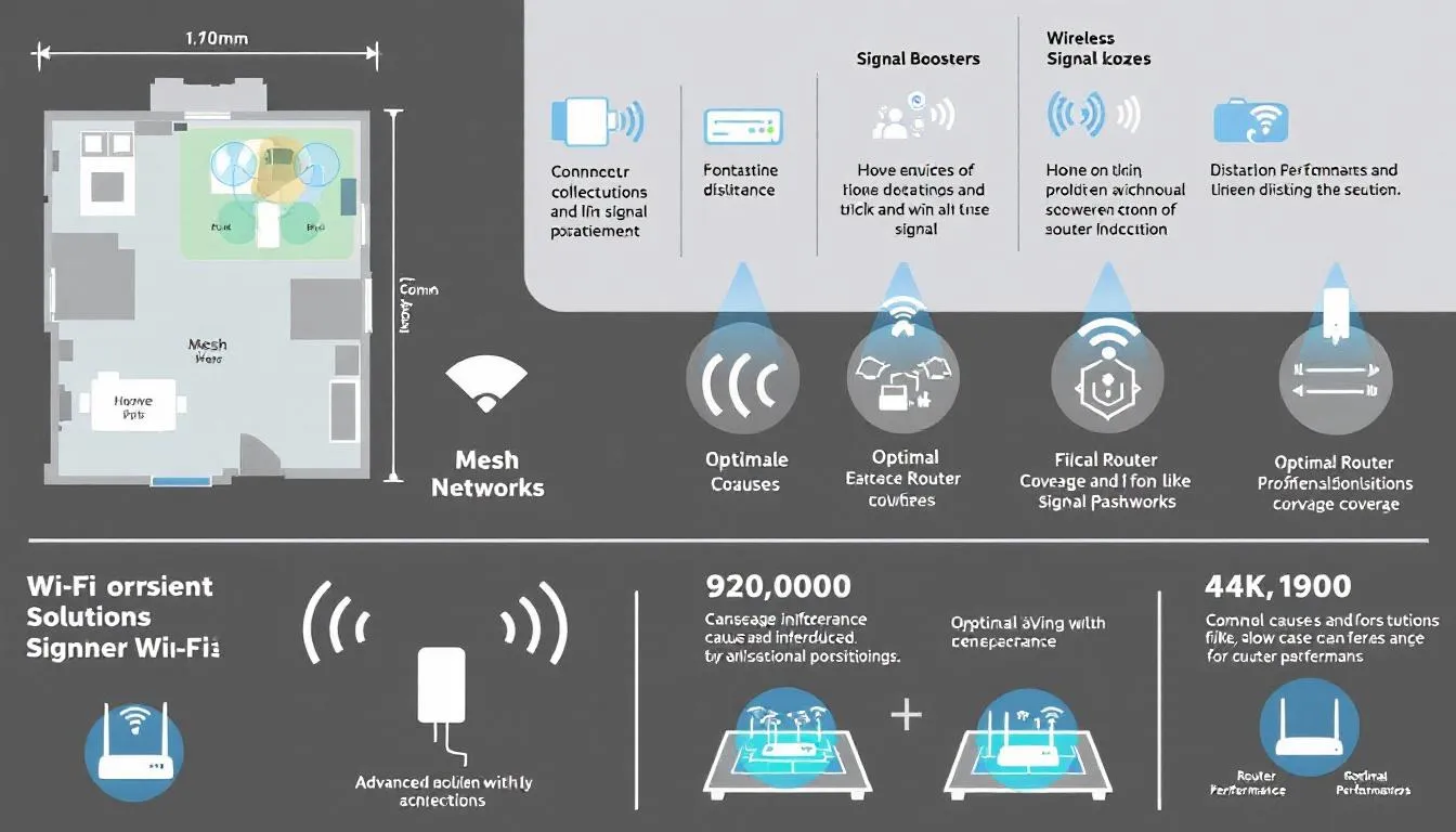 An image representing advanced solutions for persistent Wi-Fi issues, including mesh networks.