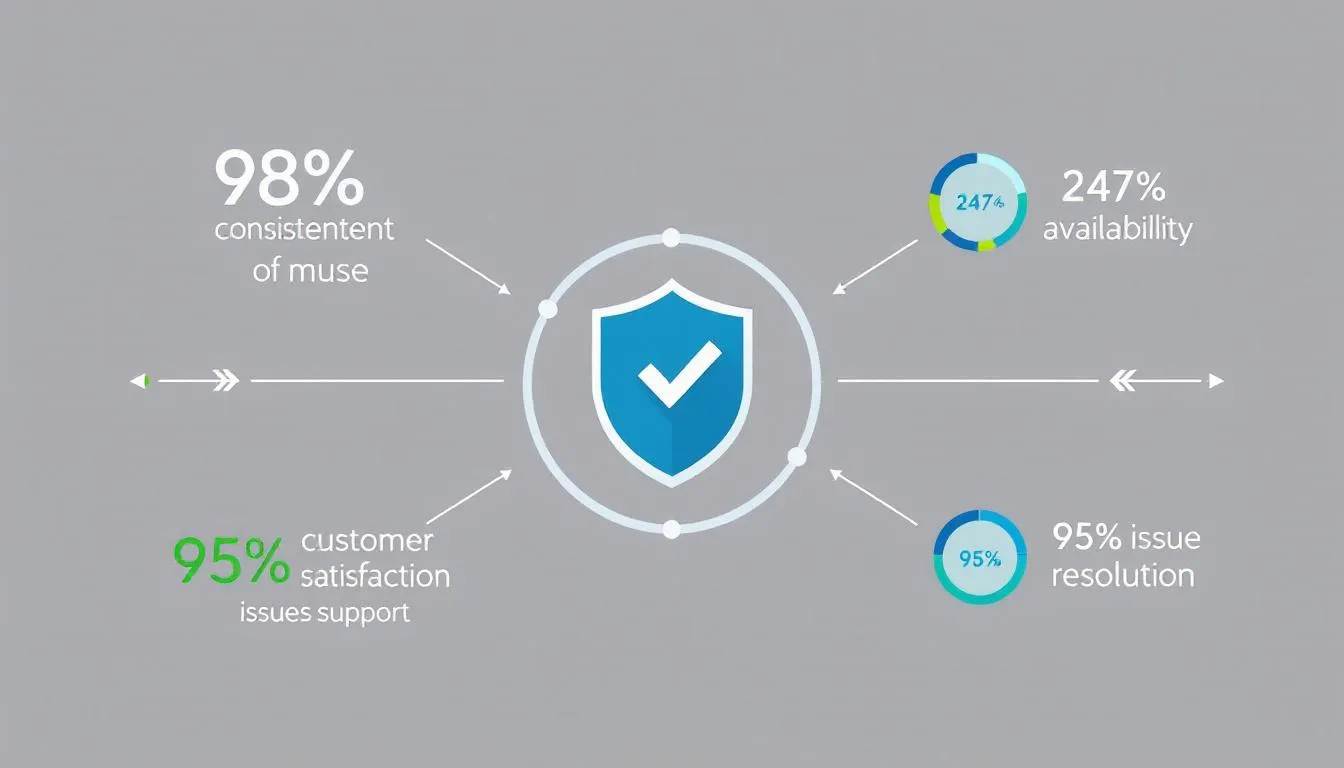 A visual representation of consistent quality of service in technical support.