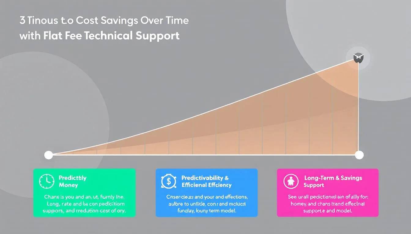 An infographic illustrating cost savings over time with flat fee technical support.